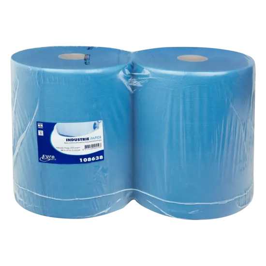 Industriepapier verlijmd 2 laags 37cm blauw 2 x 380m