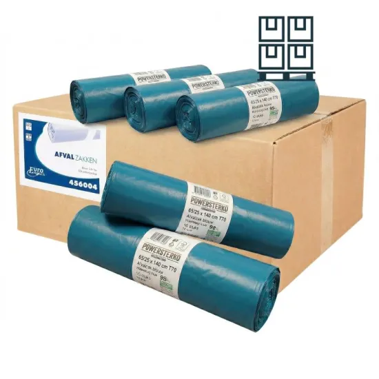 Powersterko Afvalzakken 240 Liter LDPE Blauw T70 Pallet