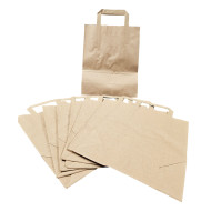 Papieren Draagtas Kraft Bruin 22 x 10 x 28 cm | 250 stuks Papieren Draagtas Kraft Bruin 22 x 10 x 28 cm | 250 stuks