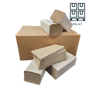 Handdoeken Z Gevouwen Recycled Naturel 1 Laags | 23x25 cm | 720 pakken per Pallet