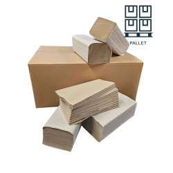Handdoeken Z Gevouwen Recycled Naturel 1 Laags | 23x25 cm | 720 pakken per Pallet