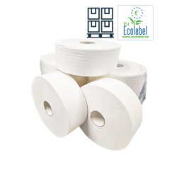 Toiletpapier Maxi Jumbo EU Ecolabel | 2 Laags | 380 Meter op Rol | 36  Rollen per Pallet