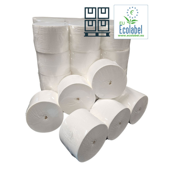 Pallet Toiletpapier Coreless EU Ecolabel 2 laags 112.5 meter 900 vel | 36 rollen Pallet Toiletpapier Coreless EU Ecolabel 2 laags 112.5 meter 900 vel | 36 rollen
