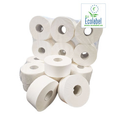 Toiletpapier Mini Jumbo EU Ecolabel 2 Laags 180 Meter op Rol | 12 Rollen