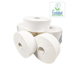 Toiletpapier Maxi Jumbo EU Ecolabel 2 Laags 380 Meter op Rol | 6  Rollen